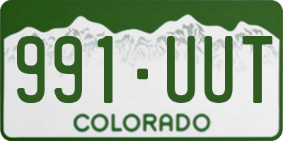 CO license plate 991UUT