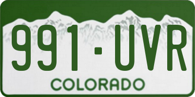 CO license plate 991UVR
