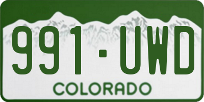 CO license plate 991UWD