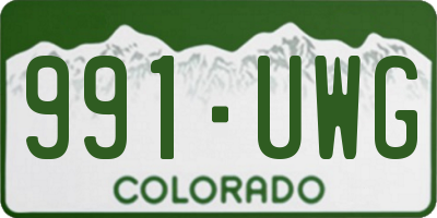 CO license plate 991UWG