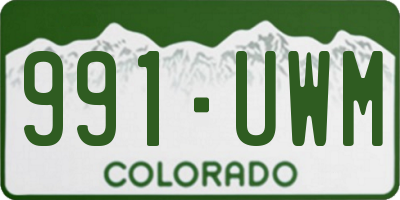 CO license plate 991UWM