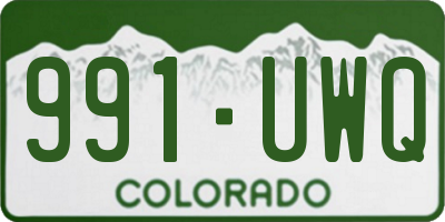 CO license plate 991UWQ