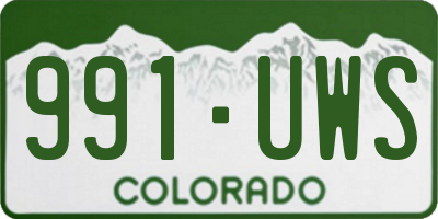CO license plate 991UWS