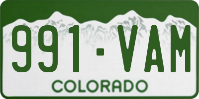 CO license plate 991VAM