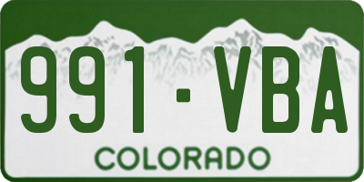 CO license plate 991VBA