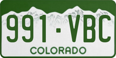 CO license plate 991VBC