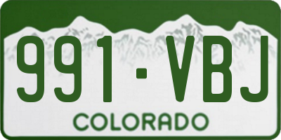 CO license plate 991VBJ