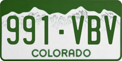 CO license plate 991VBV