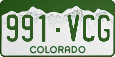 CO license plate 991VCG
