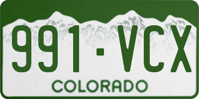 CO license plate 991VCX