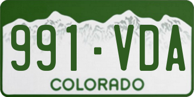 CO license plate 991VDA