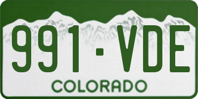 CO license plate 991VDE