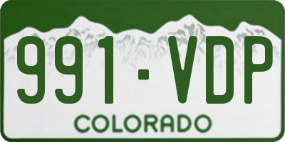 CO license plate 991VDP