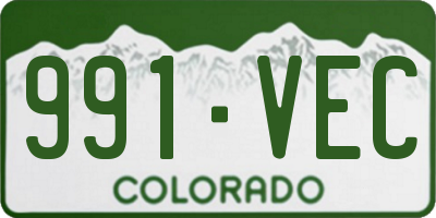 CO license plate 991VEC