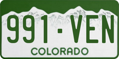 CO license plate 991VEN