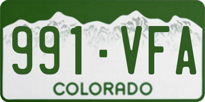 CO license plate 991VFA