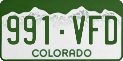 CO license plate 991VFD