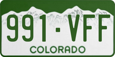 CO license plate 991VFF