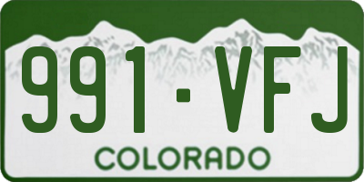 CO license plate 991VFJ