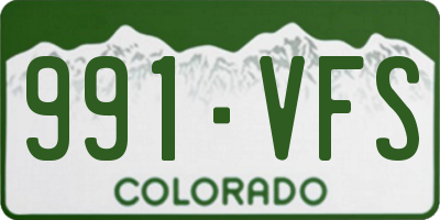 CO license plate 991VFS