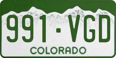 CO license plate 991VGD