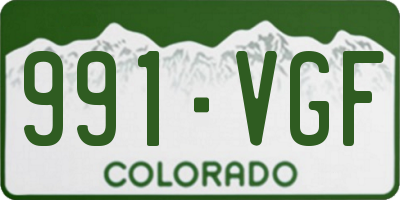 CO license plate 991VGF
