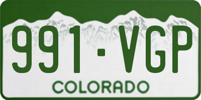 CO license plate 991VGP
