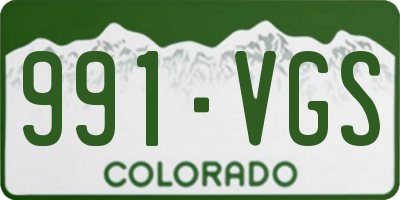 CO license plate 991VGS
