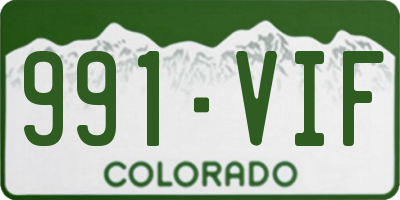 CO license plate 991VIF