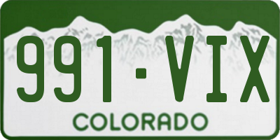 CO license plate 991VIX