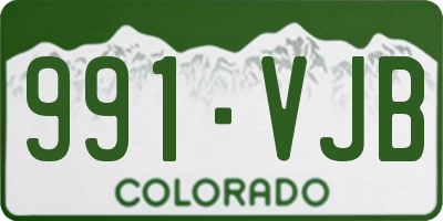 CO license plate 991VJB