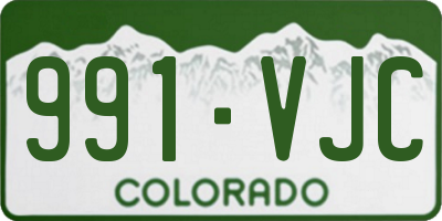 CO license plate 991VJC
