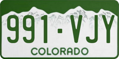 CO license plate 991VJY