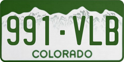 CO license plate 991VLB