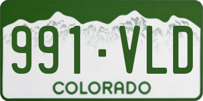 CO license plate 991VLD