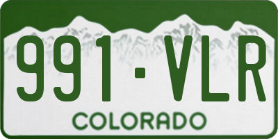CO license plate 991VLR