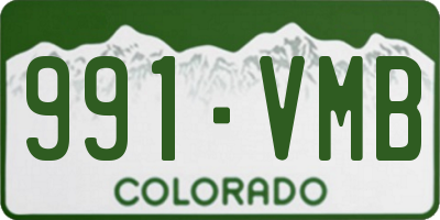 CO license plate 991VMB