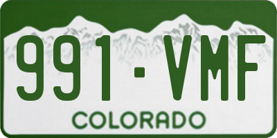 CO license plate 991VMF