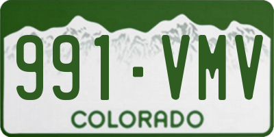 CO license plate 991VMV
