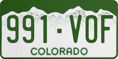 CO license plate 991VOF