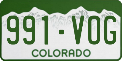 CO license plate 991VOG