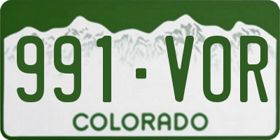 CO license plate 991VOR