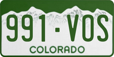 CO license plate 991VOS