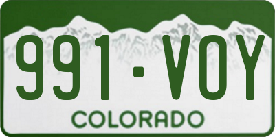 CO license plate 991VOY