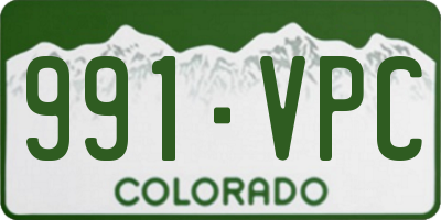 CO license plate 991VPC
