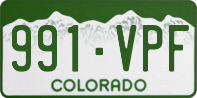 CO license plate 991VPF