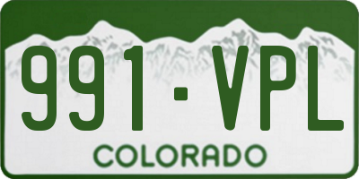 CO license plate 991VPL