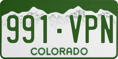 CO license plate 991VPN