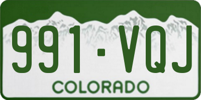 CO license plate 991VQJ