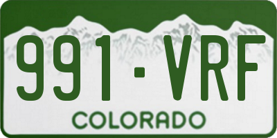 CO license plate 991VRF